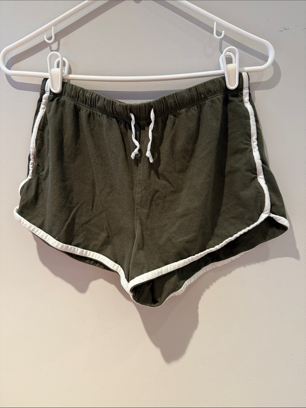 Melrose and Market Olive Green Athletic Shorts with White Trim